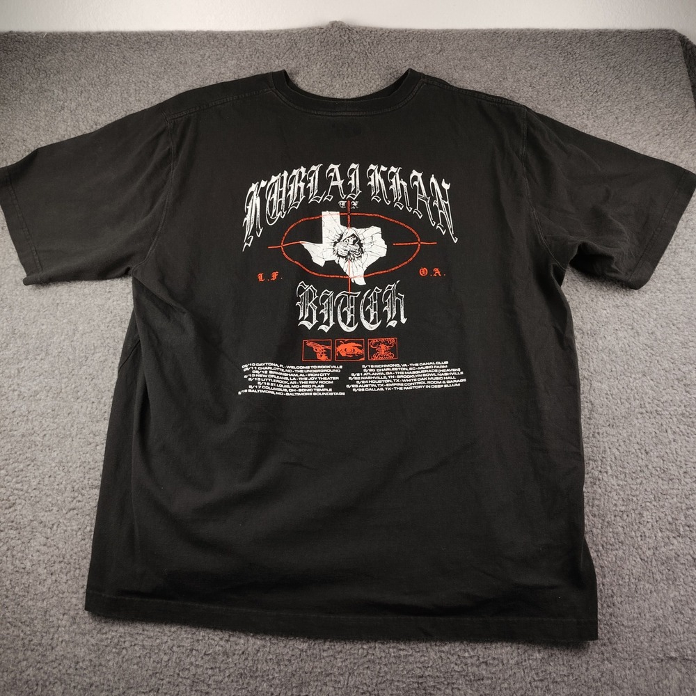 Kublai Khan TX Carhartt K87 Pocket T-Shirt Mens 3XL Black Hardcore Band Tee